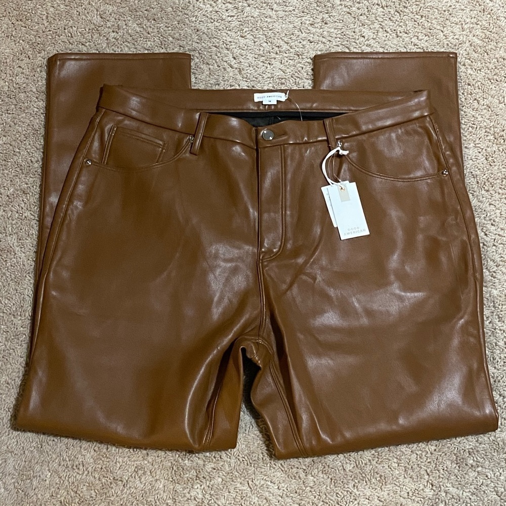 Good American Better Than Leather Good Icon in Burnt Caramel Size 18 - Picture 8 of 10